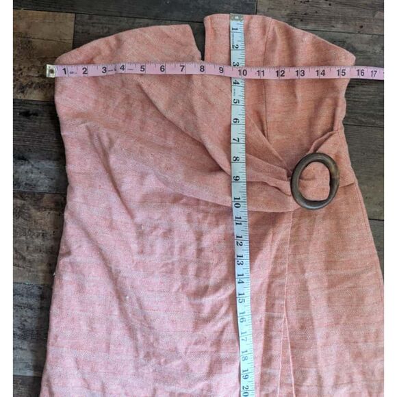 Line & Dot Linen Blend Strapless Mini Dress, Size M - Picture 6 of 8